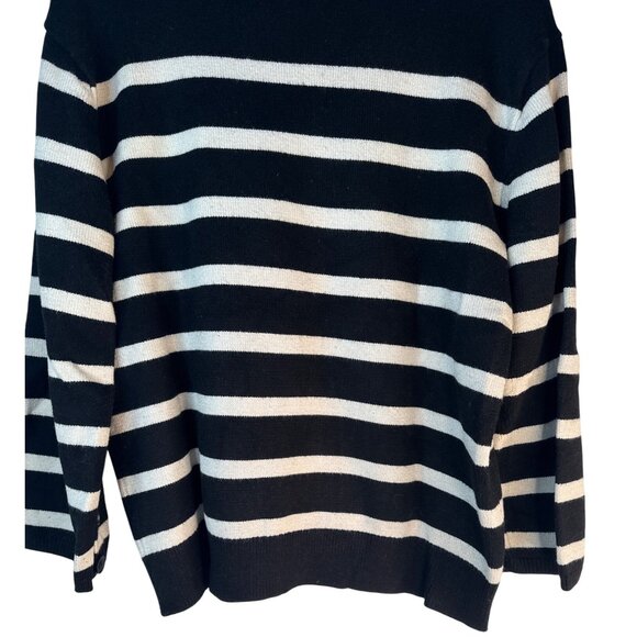 ZARA Striped Small Sweater Black & White Crew Neck Knit - Picture 9 of 12